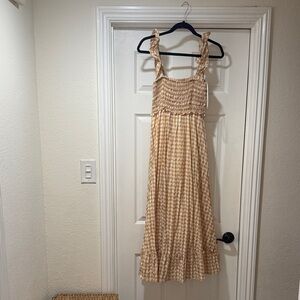 Max Studio Tan Gingham Dress